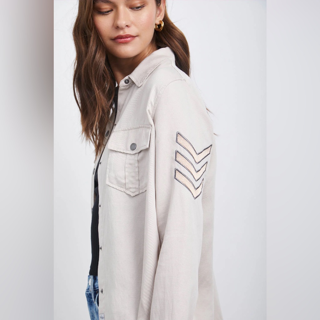 Rails Loren Shirt Jacket In Stone Rosegold, Size M